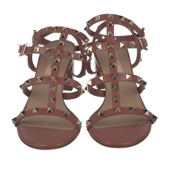 Valentino Studded Sandals with Block Heel - Picture 2 of 6